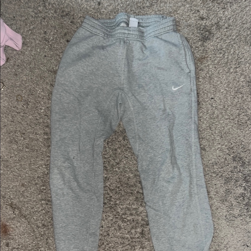 Nike Gray Sweatpants Relaxed Fit Cotton-Blend
